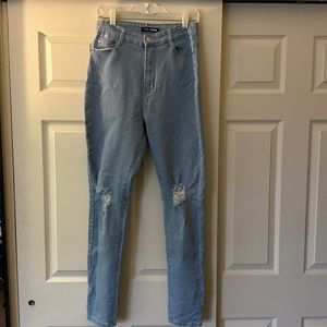 Light blue jeans from Fashion Nova.